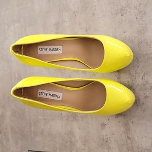Bright lemon yellow stilettos